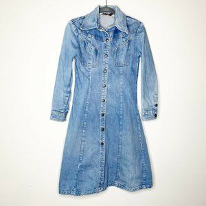 Vintage 70s Landlubber Denim Shirt Dress